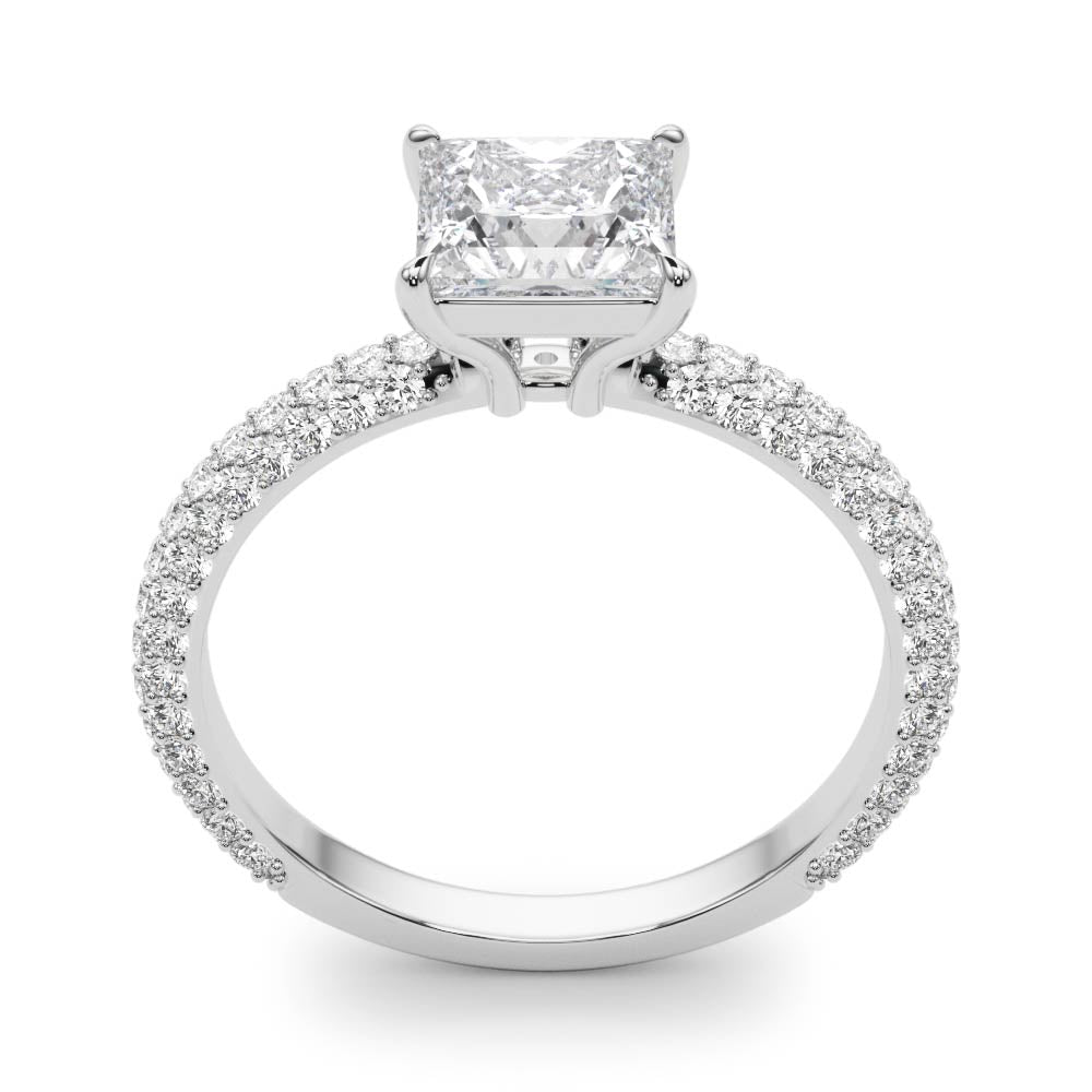 Timeless Pave Engagement Ring With Cut Head Princess Diamond Engagement Ring in 10K/14K gold and platinum with certified lab-grown or natural diamonds