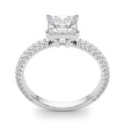 Timeless Pave Engagement Ring With Cut Head Princess Diamond Engagement Ring in 10K/14K gold and platinum with certified lab-grown or natural diamonds