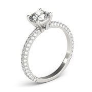Elegant Pave Engagement Ring With Head Cushion Diamond Engagement Ring in 10K/14K gold and platinum with certified lab-grown or natural diamonds