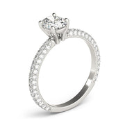 Vintage-Inspired Pave Engagement Ring With Center Oval Diamond Engagement Ring in 10K/14K gold and platinum with certified lab-grown or natural diamonds