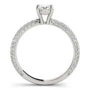Vintage-Inspired Pave Engagement Ring With Center Oval Diamond Engagement Ring in 10K/14K gold and platinum with certified lab-grown or natural diamonds