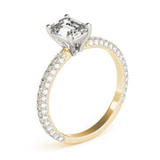 Heirloom Pave Engagement Ring With Cut Center Emerald Diamond Engagement Ring in 10K/14K gold and platinum with certified lab-grown or natural diamonds