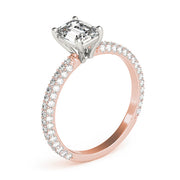 Heirloom Pave Engagement Ring With Cut Center Emerald Diamond Engagement Ring in 10K/14K gold and platinum with certified lab-grown or natural diamonds
