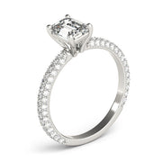 Heirloom Pave Engagement Ring With Cut Center Emerald Diamond Engagement Ring in 10K/14K gold and platinum with certified lab-grown or natural diamonds