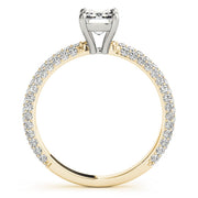 Heirloom Pave Engagement Ring With Cut Center Emerald Diamond Engagement Ring in 10K/14K gold and platinum with certified lab-grown or natural diamonds