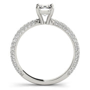 Heirloom Pave Engagement Ring With Cut Center Emerald Diamond Engagement Ring in 10K/14K gold and platinum with certified lab-grown or natural diamonds