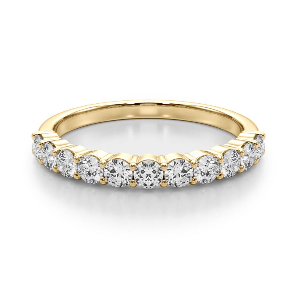 Single Row Prong Set Half Eternity Ring in Gold & Platinum