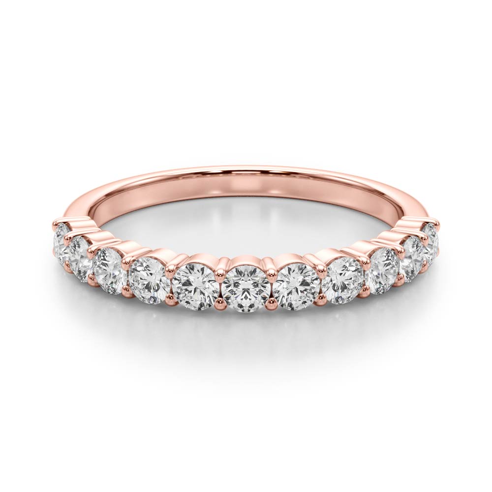 Single Row Prong Set Half Eternity Ring in Gold & Platinum