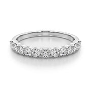 Single Row Prong Set Half Eternity Ring in Gold & Platinum