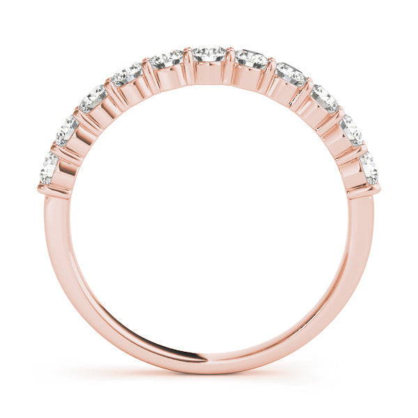 Single Row Prong Set Half Eternity Ring in Gold & Platinum