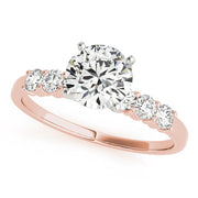 Majestic Single Row Engagement Ring Round Diamond Engagement Ring in 10K/14K gold and platinum with certified lab-grown or natural diamonds