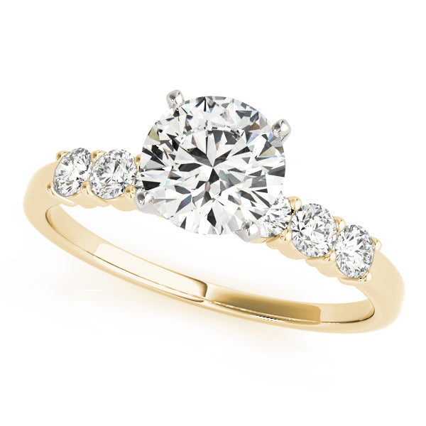 Majestic Single Row Engagement Ring Round Diamond Engagement Ring in 10K/14K gold and platinum with certified lab-grown or natural diamonds