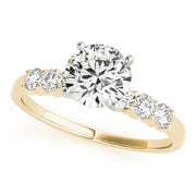 Majestic Single Row Engagement Ring Round Diamond Engagement Ring in 10K/14K gold and platinum with certified lab-grown or natural diamonds
