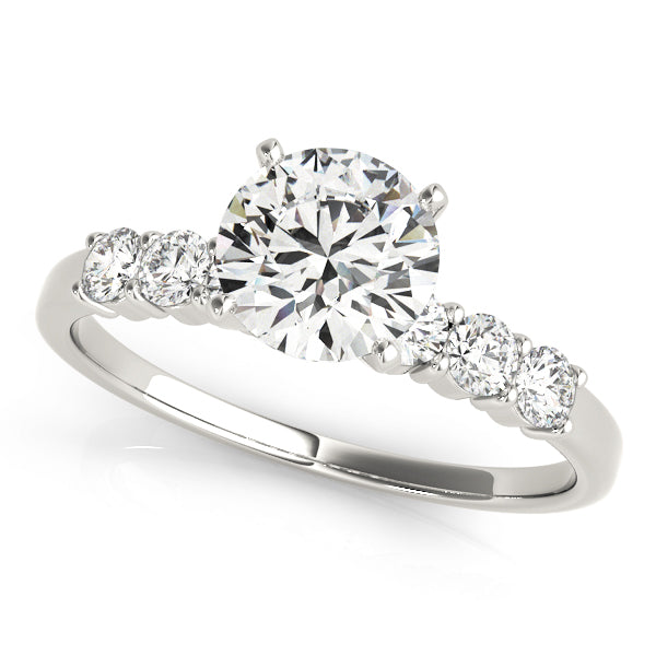 Majestic Single Row Engagement Ring Round Diamond Engagement Ring in 10K/14K gold and platinum with certified lab-grown or natural diamonds