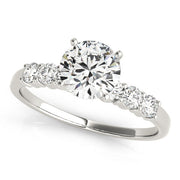 Majestic Single Row Engagement Ring Round Diamond Engagement Ring in 10K/14K gold and platinum with certified lab-grown or natural diamonds