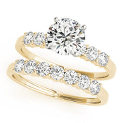 Majestic Single Row Engagement Ring Round Diamond Engagement Ring in 10K/14K gold and platinum with certified lab-grown or natural diamonds