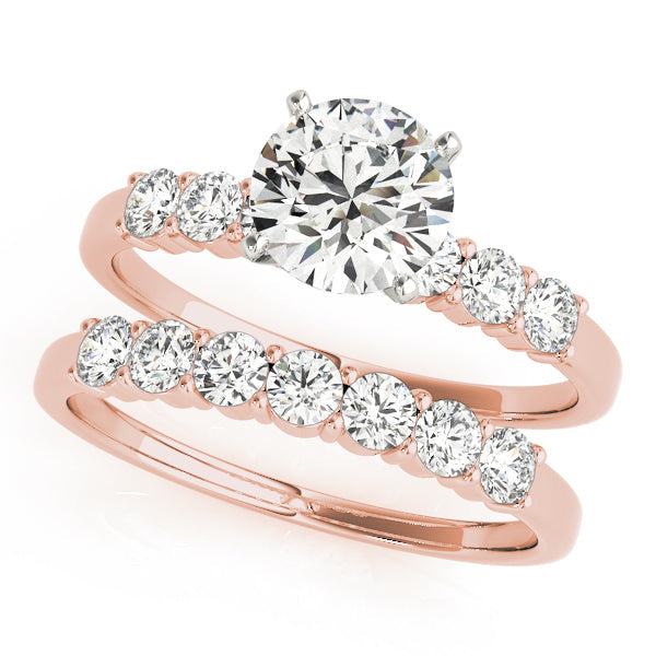 Majestic Single Row Engagement Ring Round Diamond Engagement Ring in 10K/14K gold and platinum with certified lab-grown or natural diamonds