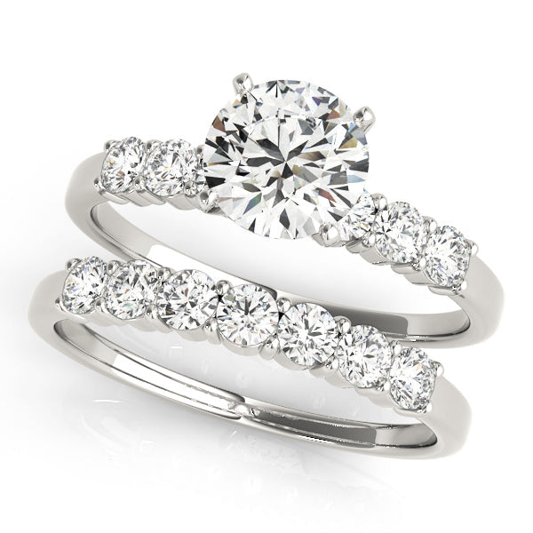 Majestic Single Row Engagement Ring Round Diamond Engagement Ring in 10K/14K gold and platinum with certified lab-grown or natural diamonds