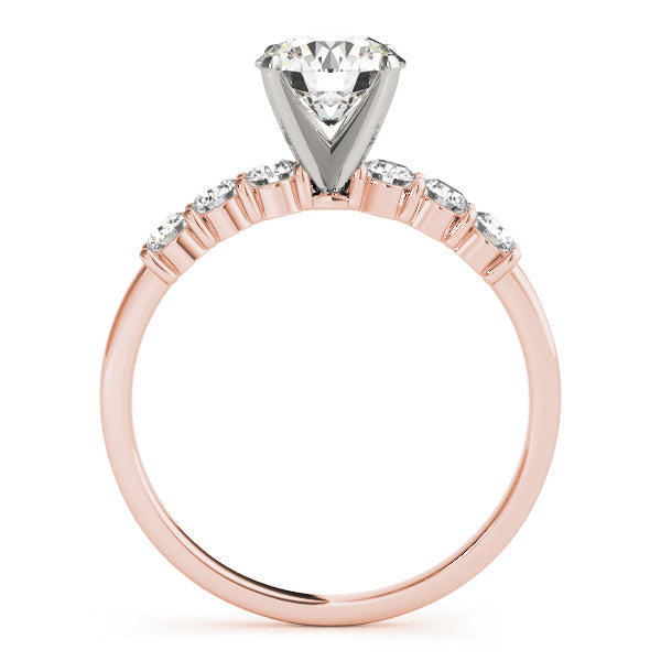 Majestic Single Row Engagement Ring Round Diamond Engagement Ring in 10K/14K gold and platinum with certified lab-grown or natural diamonds