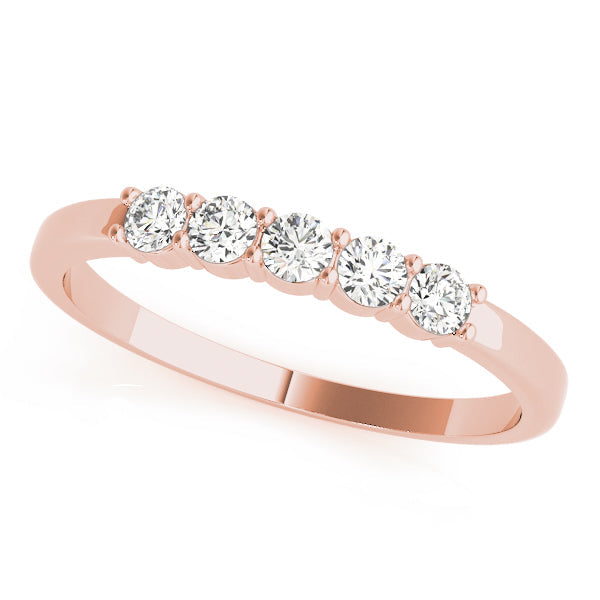 Shared Prong Half Eternity Ring in Gold & Platinum