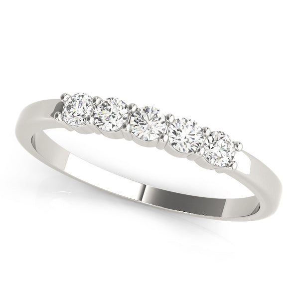 Shared Prong Half Eternity Ring in Gold & Platinum
