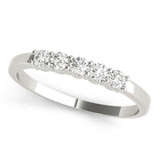 Shared Prong Half Eternity Ring in Gold & Platinum
