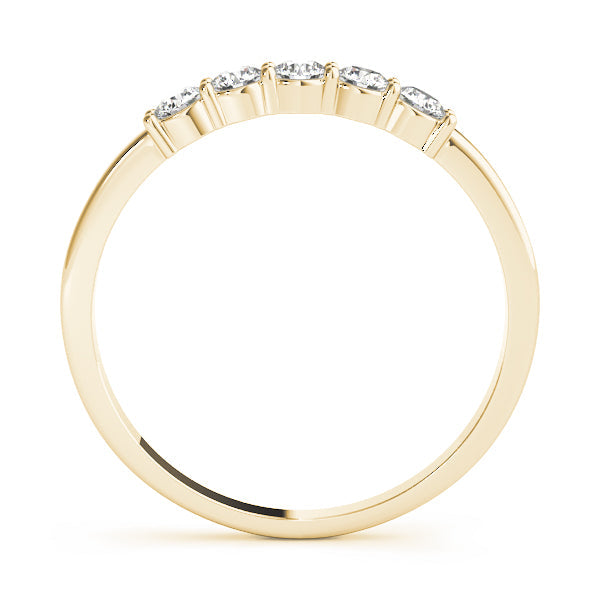 Shared Prong Half Eternity Ring in Gold & Platinum