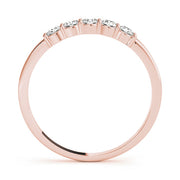 Shared Prong Half Eternity Ring in Gold & Platinum