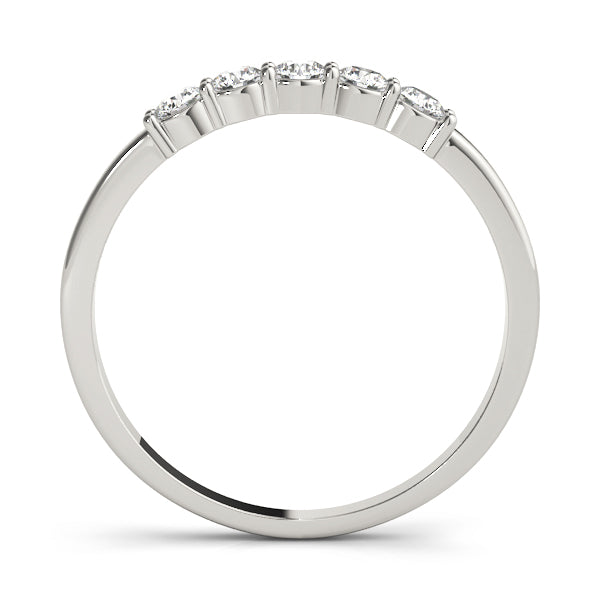 Shared Prong Half Eternity Ring in Gold & Platinum