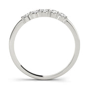 Shared Prong Half Eternity Ring in Gold & Platinum