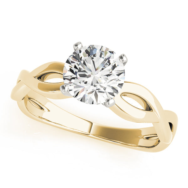 Noble Twisted Shank Engagement Ring Round Diamond Engagement Ring in 10K/14K gold and platinum with certified lab-grown or natural diamonds
