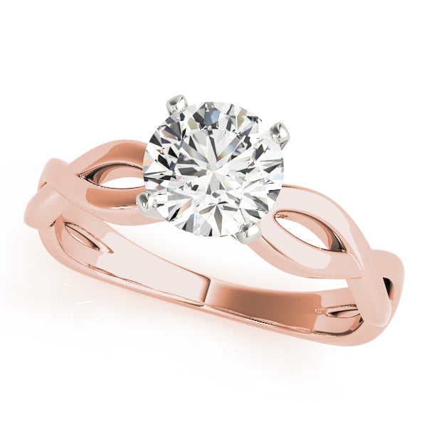 Noble Twisted Shank Engagement Ring Round Diamond Engagement Ring in 10K/14K gold and platinum with certified lab-grown or natural diamonds