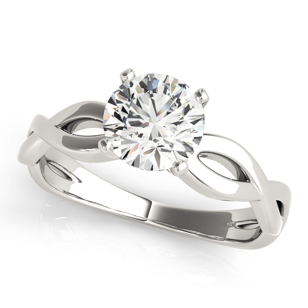 Noble Twisted Shank Engagement Ring Round Diamond Engagement Ring in 10K/14K gold and platinum with certified lab-grown or natural diamonds