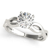 Noble Twisted Shank Engagement Ring Round Diamond Engagement Ring in 10K/14K gold and platinum with certified lab-grown or natural diamonds
