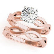 Noble Twisted Shank Engagement Ring Round Diamond Engagement Ring in 10K/14K gold and platinum with certified lab-grown or natural diamonds
