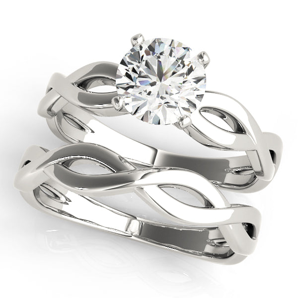 Noble Twisted Shank Engagement Ring Round Diamond Engagement Ring in 10K/14K gold and platinum with certified lab-grown or natural diamonds