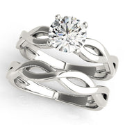 Noble Twisted Shank Engagement Ring Round Diamond Engagement Ring in 10K/14K gold and platinum with certified lab-grown or natural diamonds