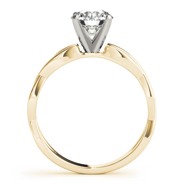 Noble Twisted Shank Engagement Ring Round Diamond Engagement Ring in 10K/14K gold and platinum with certified lab-grown or natural diamonds