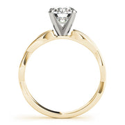 Noble Twisted Shank Engagement Ring Round Diamond Engagement Ring in 10K/14K gold and platinum with certified lab-grown or natural diamonds