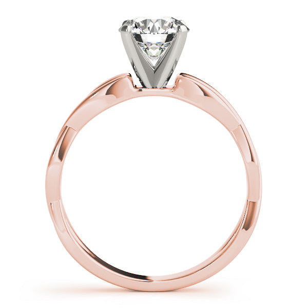 Noble Twisted Shank Engagement Ring Round Diamond Engagement Ring in 10K/14K gold and platinum with certified lab-grown or natural diamonds
