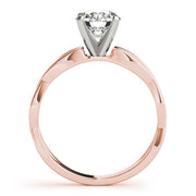 Noble Twisted Shank Engagement Ring Round Diamond Engagement Ring in 10K/14K gold and platinum with certified lab-grown or natural diamonds