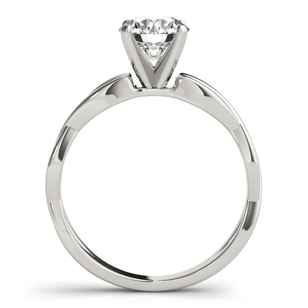 Noble Twisted Shank Engagement Ring Round Diamond Engagement Ring in 10K/14K gold and platinum with certified lab-grown or natural diamonds