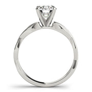 Noble Twisted Shank Engagement Ring Round Diamond Engagement Ring in 10K/14K gold and platinum with certified lab-grown or natural diamonds