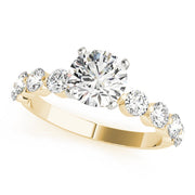 Classic Single Prong Engagement Ring Round Diamond Engagement Ring in 10K/14K gold and platinum with certified lab-grown or natural diamonds