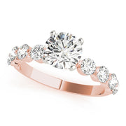 Classic Single Prong Engagement Ring Round Diamond Engagement Ring in 10K/14K gold and platinum with certified lab-grown or natural diamonds