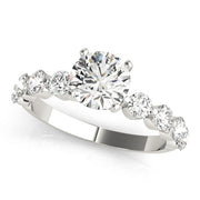 Classic Single Prong Engagement Ring Round Diamond Engagement Ring in 10K/14K gold and platinum with certified lab-grown or natural diamonds