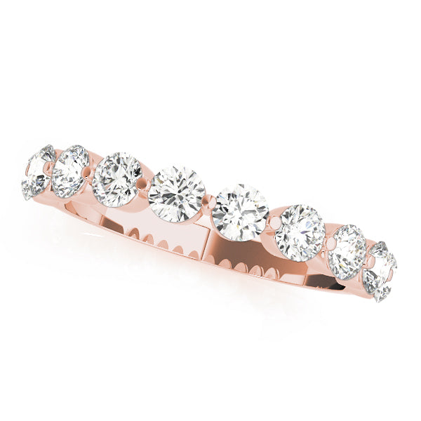 Single Shared Prong Half Eternity Ring in Gold & Platinum