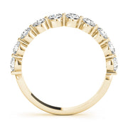 Single Shared Prong Half Eternity Ring in Gold & Platinum