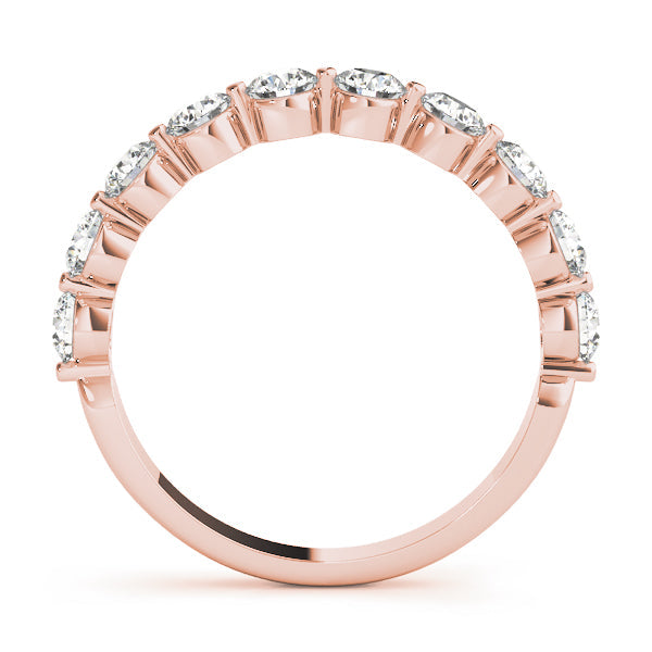 Single Shared Prong Half Eternity Ring in Gold & Platinum