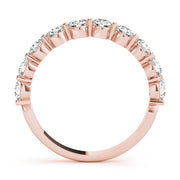 Single Shared Prong Half Eternity Ring in Gold & Platinum